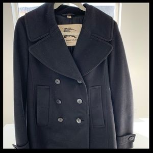 AUTH Black Burberry Peacoat